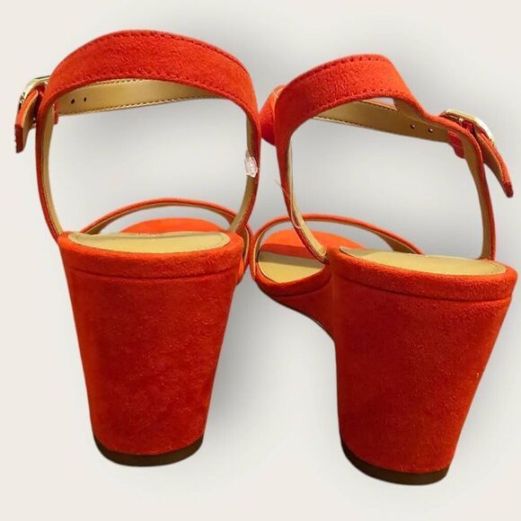 Stylish Red J.Crew Wedge Sandals SZ 8.5 - Picture 5 of 6
